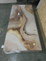 Panneau mural en PVC imitation marbre, revêtement UV, panneau de salle de bain en plastique pour usage domestique et commercial