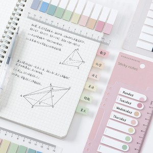 Marcadores de página Pestañas de índice adhesivas Bloc de notas de PET Banderas de notas de publicación personalizadas Nota de flecha grabable estilo ins pegatina de nota de estudiante de color - Product Image 6