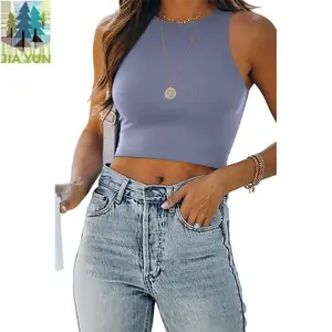 Ropa de Fitness para mujer, cordones ajustables, Top corto de manga larga acanalado de nailon