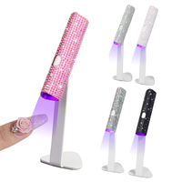 Mini Lampe UV LED pour Ongles sur Batterie, Support Strass Scintillant, Séchoir à Ongles Portable, Séchage Rapide, Lampe de Polymérisation Flash pour Vernis Gel