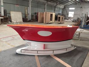 Design moderne utilisé décoration de la maison boisé rouge bateau comptoir de bar avec mur arrière - Product Image 6