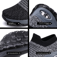 Chaussures décontractées pour femmes, taille plus, coussin d'air, tricot respirant, semelle en PU, légères, à enfiler, chaussettes, chaussures de sport pour femmes