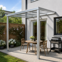 Auvent de terrasse mural fixe en aluminium et polycarbonate, couverture de toit en PC, pour extérieur, villa, terrasse, balcon, imperméable, sur mesure, OEM