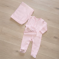 Ensemble layette nouveau-né jumeaux garçon et fille, grenouillères 100 % coton avec chaussons intégrés, bonnets assortis, grenouillères douces rose et bleu pour bébés, collection boutique