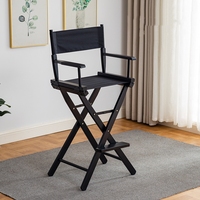 Chaise de maquillage pliante de luxe en bois blanc, haute, robuste, personnalisable avec logo VIP, pour extérieur, pour adultes