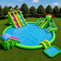 Piscine gonflable pour enfants et adultes avec toboggan, parc aquatique gonflable