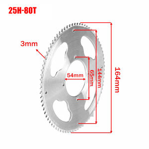 Accessori moto 25H-160L catena a rulli + pignone 80T + 11T Kit catene di trasmissione moto - Product Image 4
