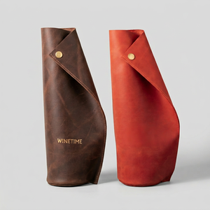 Porte-bouteille de vin vintage en cuir véritable, professionnel, tendance, robuste, de luxe, fait main, sac de transport pour une seule bouteille, sac de transport rétro pour vin - Product Image 1