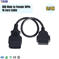 Câble d'extension OBD2 16 broches mâle-femelle, câblage complet standard 1M, longueur personnalisable, câble de diagnostic pour véhicule