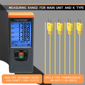 Medidor de Termopar Tipo K con Instrumento de Temperatura de 4 Canales, Capacidad de Registro de 48K, Registro de Datos y Salida CSV - Product Image 4