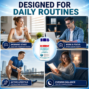 Complément alimentaire de picolinate de chrome 1000 mcg pour adultes, favorise un métabolisme sain du glucose, capsules de picolinate de chrome - Product Image 3