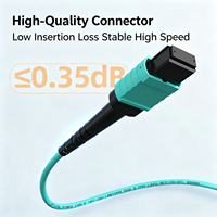 Kabel Harness MPO ke LC OM3 16F Multimode 40G/100G Breakout Fiber Optic Jumper LSZH Tipe B Polaritas untuk Pusat Data Berdensitas Tinggi