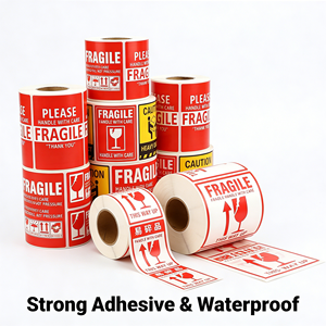 Autocollants de sécurité pour objets lourds, étiquettes d'avertissement de sécurité, adhésif acrylique puissant, codes-barres, logistique, fret, palette - Product Image 1