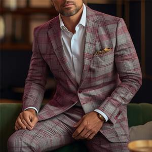 Traje de Dos Piezas para Hombre, Estilo Italiano Premium, Corte Slim, Blazer y Pantalón, Hecho en China, Venta al Por Mayor - Product Image 4