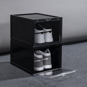 Hot Sale Clear Magnetic Shoe Box <strong>Storage</strong> Drop Front Sneaker Box Custom Plastic Shoe <strong>Boxes</strong> Acrylic <strong>Stackable</strong> Transparent - Product Image 4