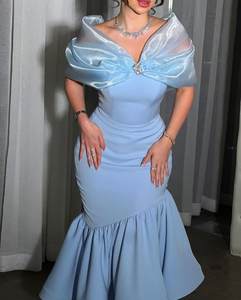 ラグジュアリー2026カスタムメイドスカイブルーマーメイドVネックプロムガウンイブニングドレス女性用エレガントなパーティードレス - Product Image 6