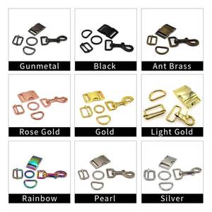 Wholesale Metal Webbing Accessories for Pet Products Colorful <b>Snap</b> <b>Hooks</b> Buckles Slide Rings and Strap Hardware - Product Image 2