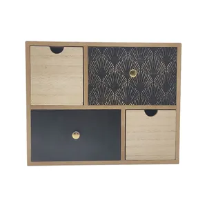 4抽屉储物盒简约胸柜木质抽屉木质便宜经典客厅家具现代可折叠绿色