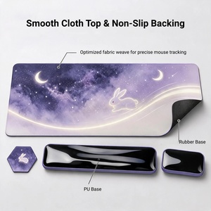 Tapis de souris extra large 4 pièces Fantasy avec repose-poignets ergonomique pour clavier et souris et sous-verres imperméables – Idéal pour le bureau ou comme cadeau - Product Image 4