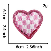 Patchs en chenille écologiques du fabricant, sequins assortis en forme de cœur pour appliques, patchs brodés pour vestes en jean et chapeaux