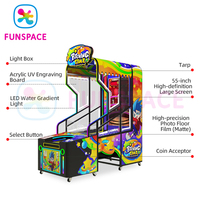 Funspace Factory Vente en gros de machines d'arcade à pièces, machine de jeu vidéo de lancer de balle avec système de récompense par ticket