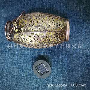 Solar Iron Lantern With Hollow Flower Cloud Design Outdoor Hanging <b>Led</b> <b>Light</b> Solar Powered With <b>Light</b> <b>Sensor</b> - Product Image 3