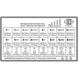M3 M4 M5 M6 thép không gỉ Hex ổ cắm bu lông và đai ốc vít Metric vít Kit phẳng máy giặt nam spanners - Product Image 6