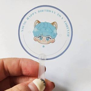 Éventail en PVC transparent personnalisé imprimé Kpop avec un joli cadeau, éventail transparent - Product Image 2