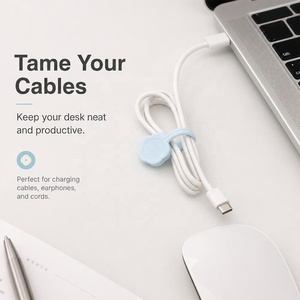 Magnetic Silicone Cable Tie & Bag Clip Reusable Cord Organizer Strong Magnet Flower Shape for <b>Headphone</b> Snack Bag Food Storage - Product Image 4