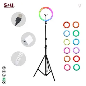 SML Telecontrol Led Selfie Ring Light With Adjustable Tripod Stand Live Streaming Equipment Floor Light For Youtube Tiktok