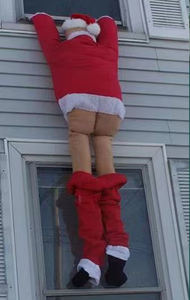 Décorations de Noël amusantes en forme de Père Noël aux fesses dénudées, à suspendre pour gouttière, toit, cheminée, arbre, porche, décoration extérieure pour la maison - Product Image 6