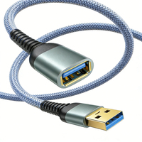 Cable de Extensión USB 3.0, Cable de Extensión USB Macho a Hembra 3.2, 5Gbps de Alta Velocidad, Cable de Extensión Trenzado Personalizado de Fábrica, 1m 2m 3m