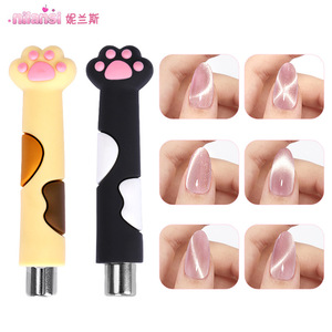 Imán con forma de pata de gato, imán con forma de ojo de gato, imán para decoración de uñas, herramienta especial para gel de esmalte de uñas anticaída, imán cilíndrico fuerte. - Product Image 1