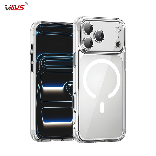 IPhone 16, 17, 18 Pro Max Magnetic Compatible Shock Resistant Camera Back Cover Protective case Magnetic Transparent case