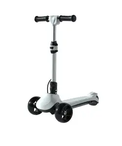 Scooter eléctrico portátil plegable para niños, motor de 60W, coche de juguete de 3 ruedas con música Bluetooth, luces deslumbrantes