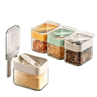 Bocaux de rangement en plastique moulés par injection pour condiments et assaisonnements, avec couvercle, vente en gros