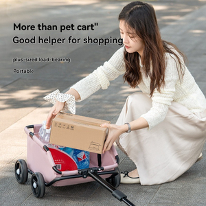 <span class=keywords><strong>Poussette</strong></span> pliable <span class=keywords><strong>pour</strong></span> animaux de compagnie, légère, portable, de voyage, 4 roues, mini chariot <span class=keywords><strong>pour</strong></span> chiens et chats âgés et faibles, lavable, grande taille, toutes saisons - Product Image 5
