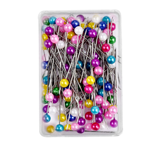 Caja de 100 Alfileres de Cabeza de Perla para Costura, Manualidades, Corsages de Boda, Herramientas de Costura, Agujas para Posicionamiento de Puntadas - Product Image 1