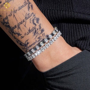 Pulsera de tenis de moissanita blanca y negra de corte ovalado, plata 925 con baño de rodio, engaste de garra, joyería romántica de alta calidad para mujer - Product Image 5