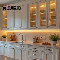 Set Kabinet Dapur Slim Shaker Custom Rta Warna White Oak Desain Dapur Modern Lengkap untuk Renovasi Rumah