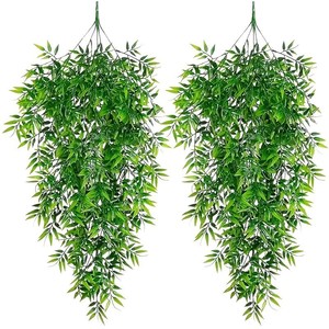 Guirnaldas de Bambú Artificiales, Plantas Colgantes de Plástico Verde para Decoración Interior y Exterior, Ramo de 30cm-100cm, Simulación de Moldeo por Inyección - Product Image 1