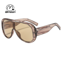 Gafas de Sol Qmoon Extra Grandes con Protección UV400, Lentes Amarillas, Montura Negra, Estilo Moderno para Hombre y Mujer