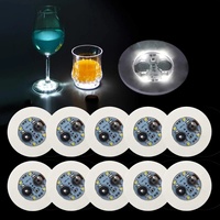 Sous-verre LED double face réutilisable en EVA, sous-verres LED en acrylique, autocollants LED, lumières pour boissons pour voiture