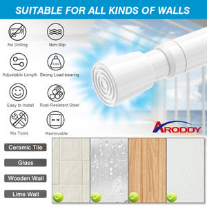 ARODDY 40-70cm Varilla <span class=keywords><strong>de</strong></span> tensión corta blanca Poste telescópico barato Ventana <span class=keywords><strong>de</strong></span> armario ajustable Material ABS Diseño simple Estilo Primavera - Product Image 2