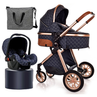 Poussette pliable légère de luxe pour bébé Kinderwagen Système de voyage pliable Chariot Poussettes Siège auto Poussette combinée pour bébé