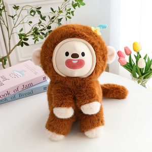 Peluche singe <span class=keywords><strong>de</strong></span> <span class=keywords><strong>dessin</strong></span> animé avec visage interchangeable, logo personnalisé, ODM, OEM, cadeau pour événements, anniversaires, fêtes - Product Image 6