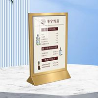 Support de carte de visite en acier inoxydable pratique pour la décoration de table de bureau, panneau d'affichage de menu en métal verni