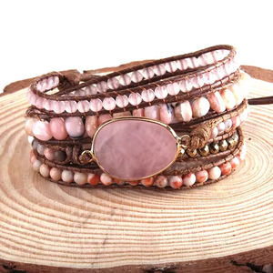 <span class=keywords><strong>Bracelet</strong></span> Bohème Tressé à 5 Brins avec Pierres Naturelles Mixtes et Breloques – Cadeau Idéal pour Femme - Product Image 6