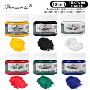 Pâte texturée Panwenbo 6 couleurs 100 ml, pigment de peinture, texture sable de quartz, peinture acrylique pour travaux manuels DIY décoratifs, poupées en plâtre - Product Image 1