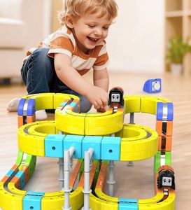 Train électrique à grande vitesse pour enfants, à suspension magnétique, avec circuit à assembler en cube – Jouet en plastique, très populaire - Product Image 2